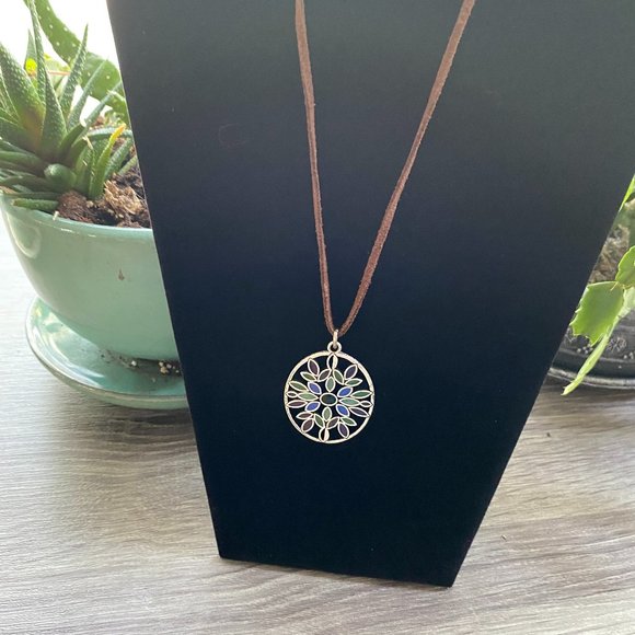 Boho Blue and Green Necklace - Picture 3 of 3